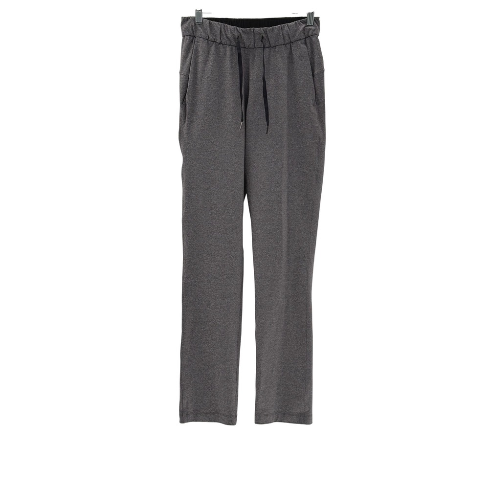 Lululemon Pants On The Fly Pull On Straight Leg Women 4 Gray Drawstring Luxtreme